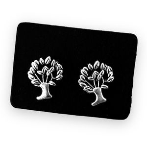 New Bohemian Small Sterling Silver Tree Of Life Stud Earrings